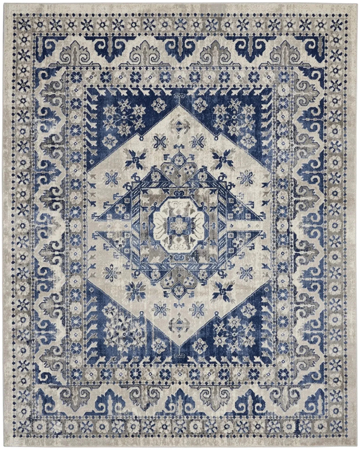 Cyrus CYR05 Ivory Blue Rug