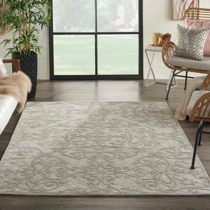 Damask DAS01 Ivory/Grey Rug