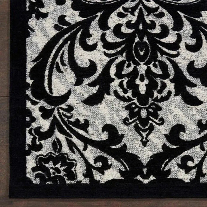 Damask DAS02 Black/White Rug
