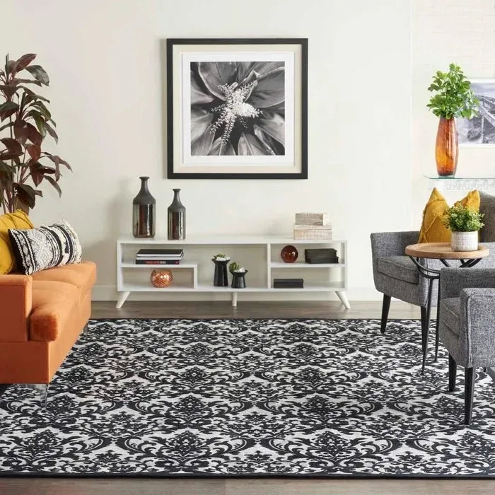 Damask DAS02 Black/White Rug
