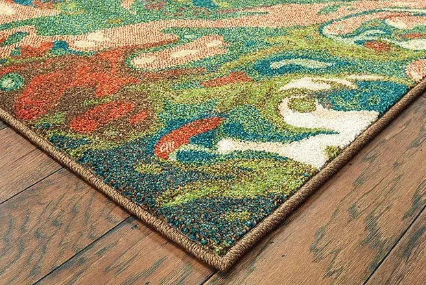 Dawson 8337B Rust/ Teal Rug