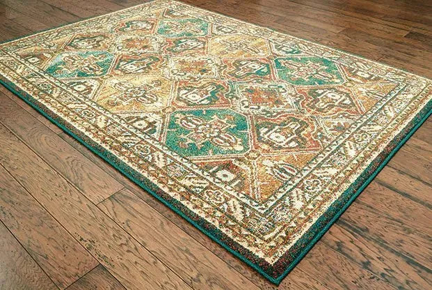 Dawson 8527A Teal/ Brown Rug