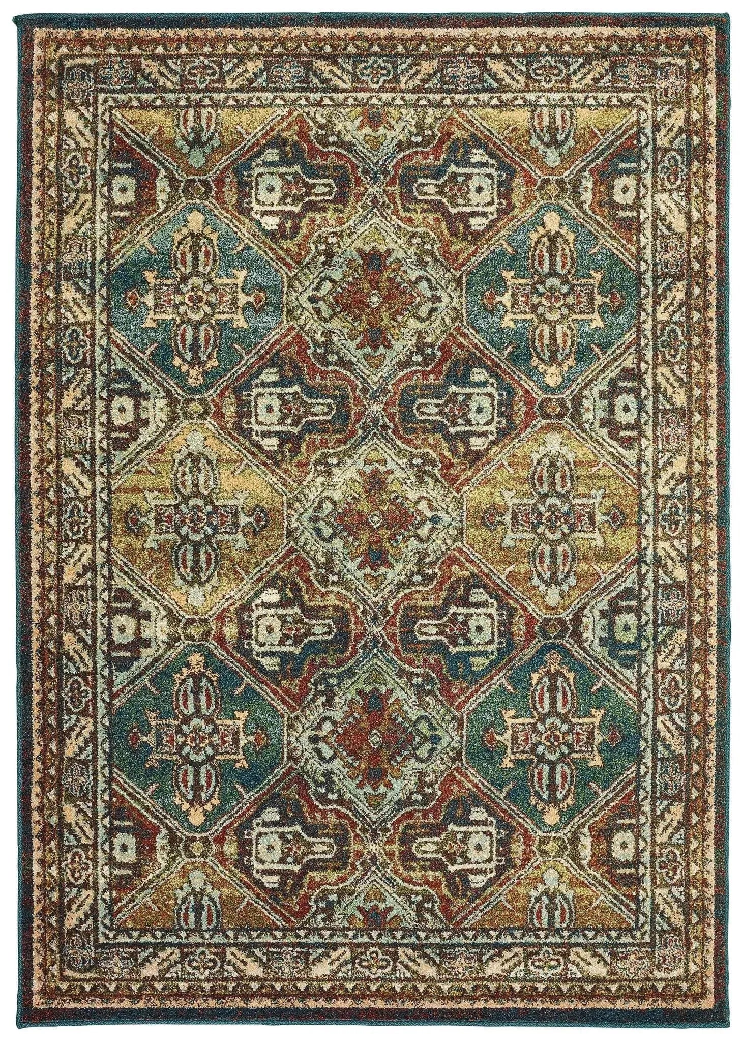 Dawson 8527A Teal/ Brown Rug