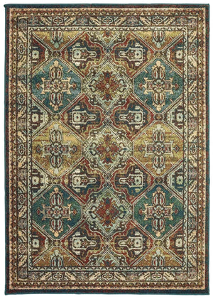 Dawson 8527A Teal/ Brown Rug