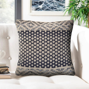 Detailed Denim Blue LR07433 Throw Pillow