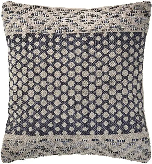 Detailed Denim Blue LR07433 Throw Pillow