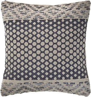 Detailed Denim Blue LR07433 Throw Pillow