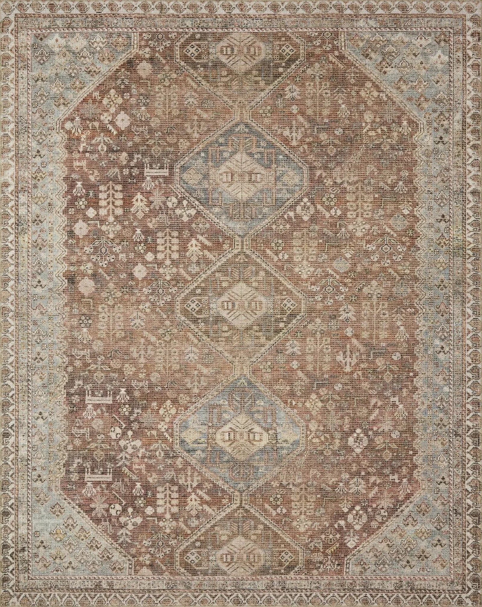 Deven DEV-08 Spice/Sky Rug