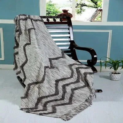 Discontinued 80146GYN Grey/Natural Throw Blanket
