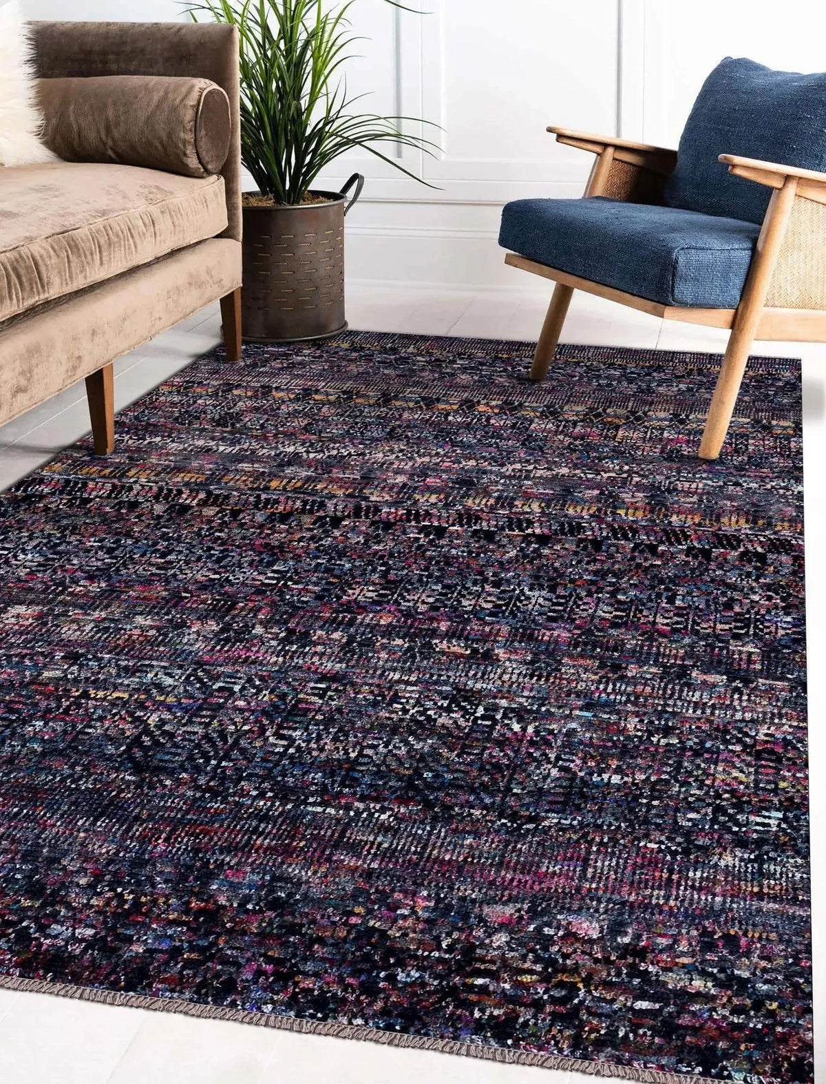 Durva Wool & Silk SC-25 Box Black Rug