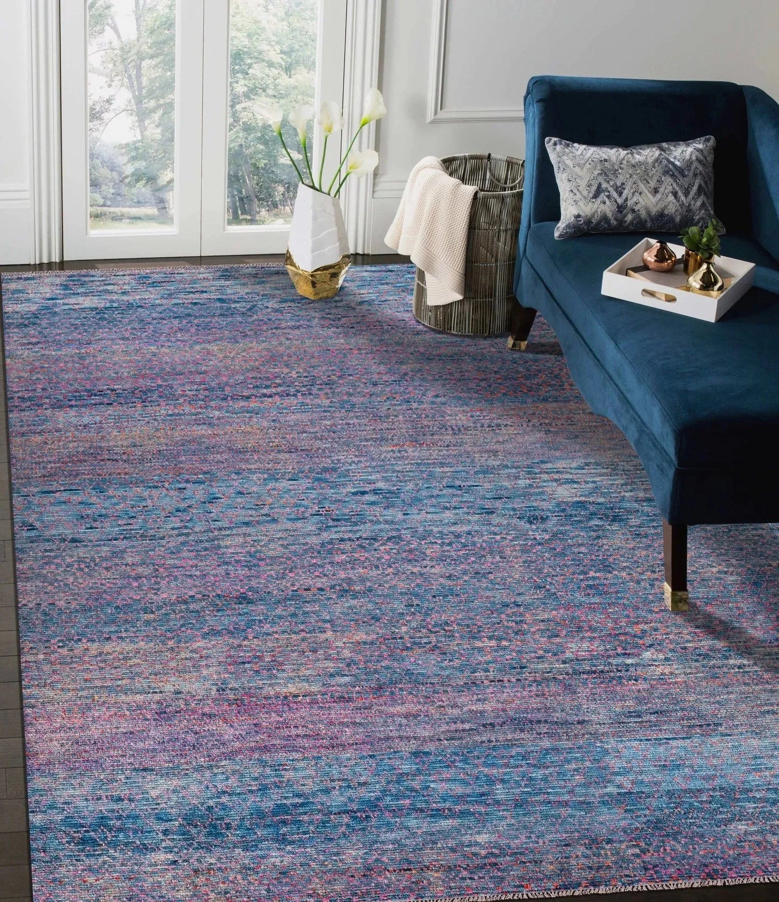 Durva Wool & Silk SC-27B Blue Rug