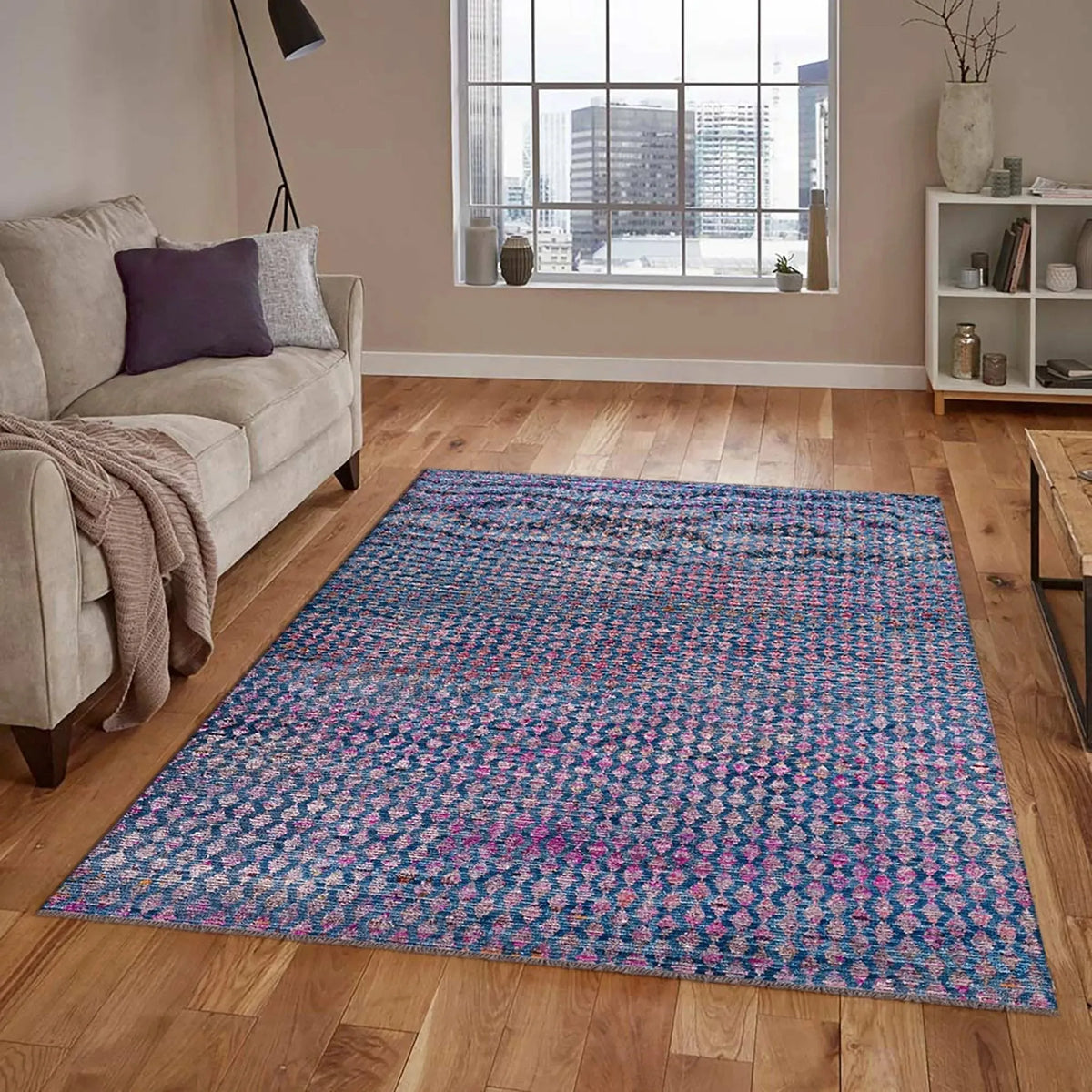 Durva Wool & Silk SC-30A Blue Rug
