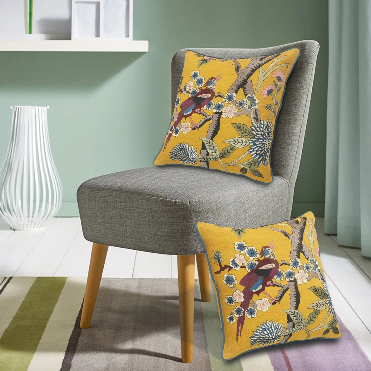 Dynasty Lr07494 Yellow/Multi Pillow