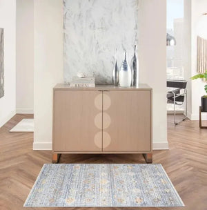 Elegant Heirlooms ELH02 Blue/Ivory Area Rug