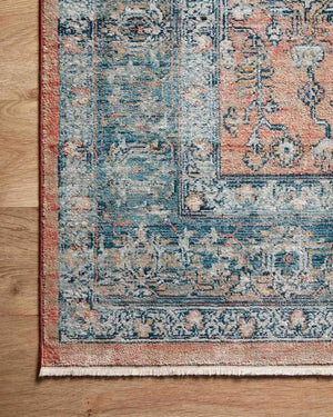 Elise ELI-01 Coral/Blue Rug
