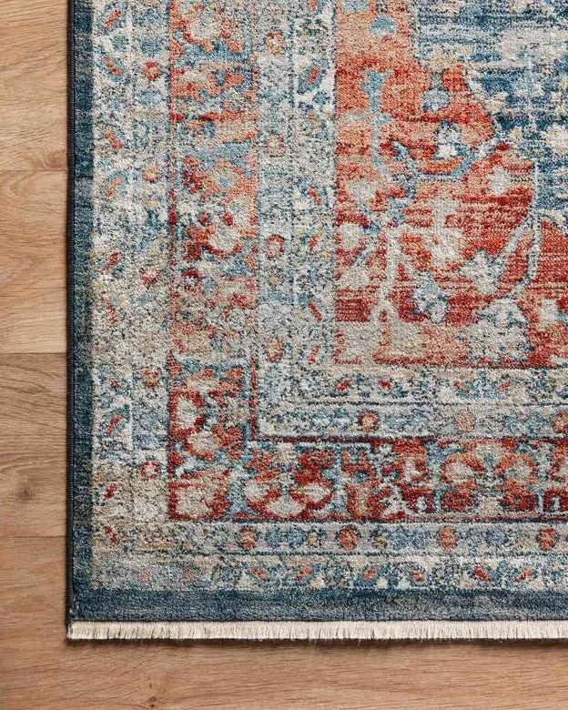 Elise ELI-05 Navy/Red Rug