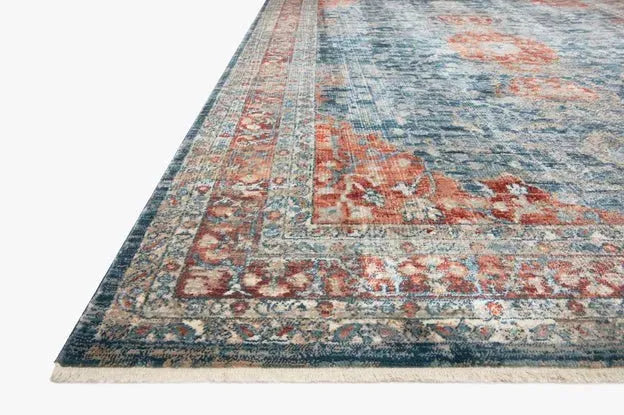 Elise ELI-05 Navy/Red Rug