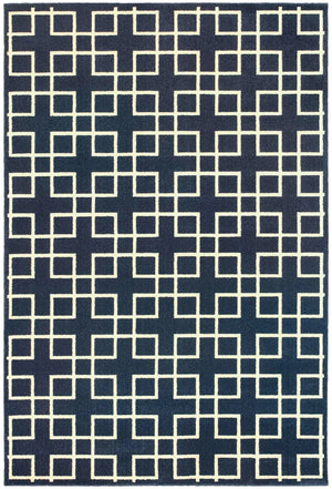 Ellerson 6140B Navy Ivory Rug