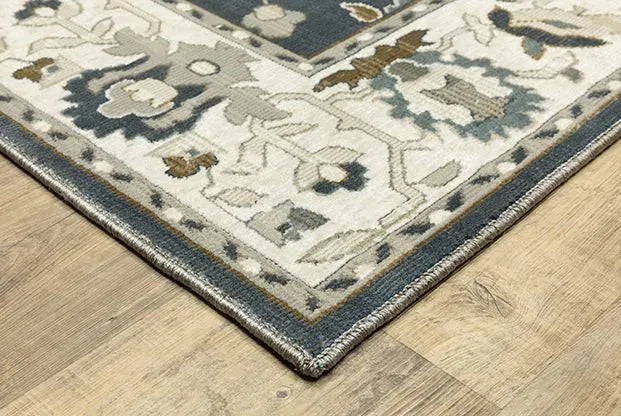 Ellington ELL08 Beige/Blue Rug