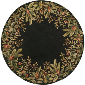 Emerald 9001 Tropical Border Black Rug