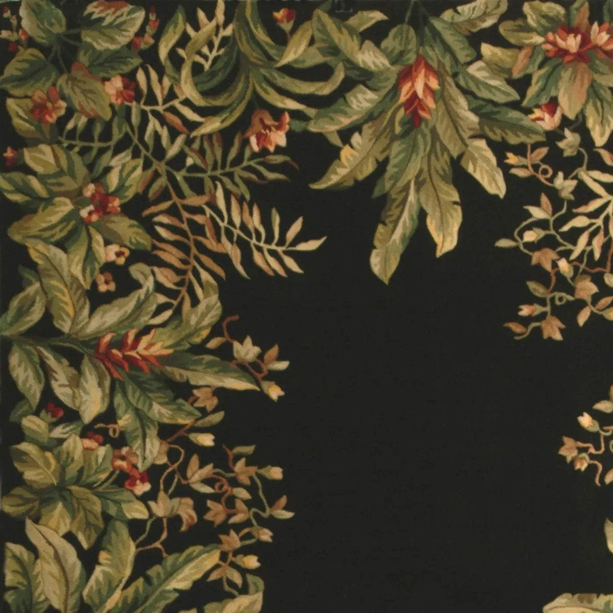 Emerald 9001 Tropical Border Black Rug