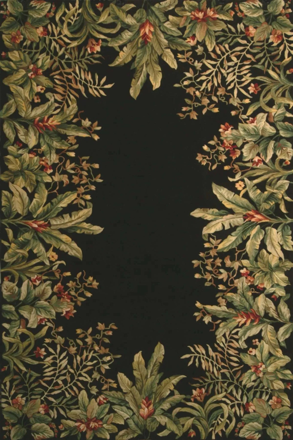 Emerald 9001 Tropical Border Black Rug