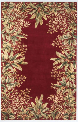 Emerald 9017 Tropical Border Ruby Rug