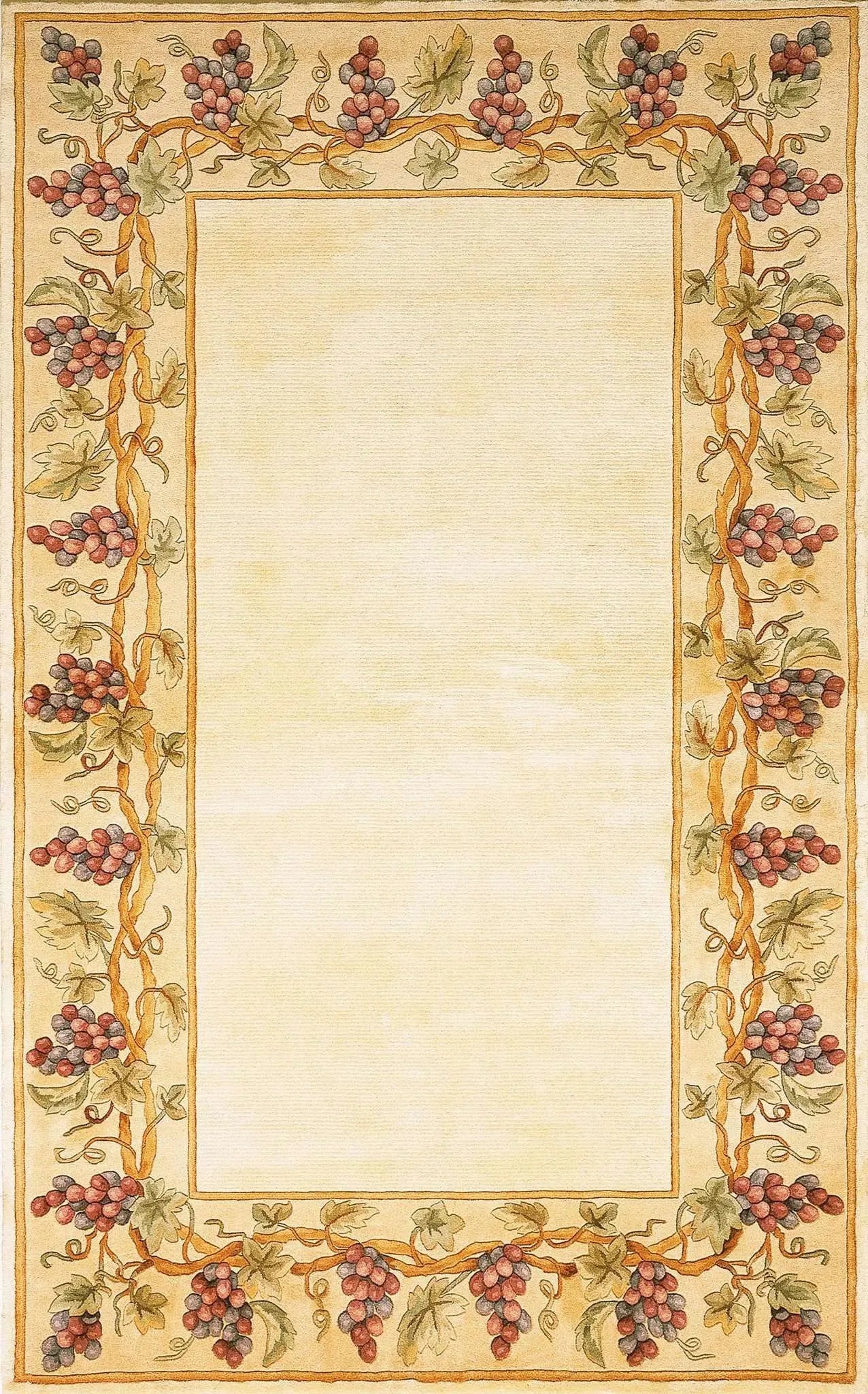 Emerald 9058 Grapes Border Ivory Rug