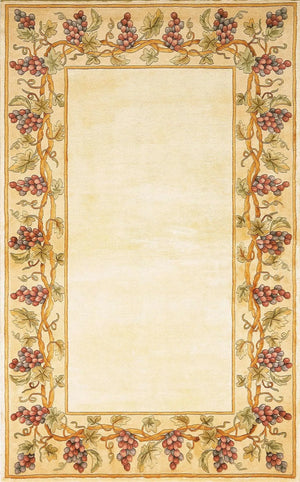 Emerald 9058 Grapes Border Ivory Rug