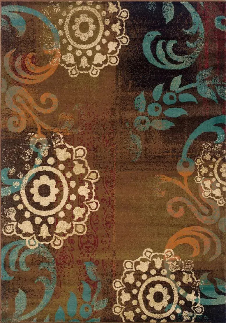Emerson 2822A Brown/ Blue Rug