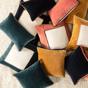 Emerson Ems01 Hendrix Teal Cream Pillow