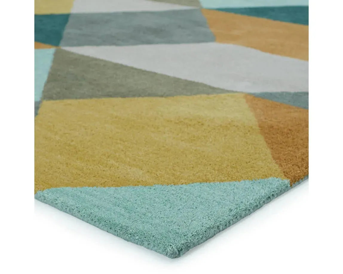En Casa By Luli Sanchez Tufted LST16 Ojo Gold / Teal Rug