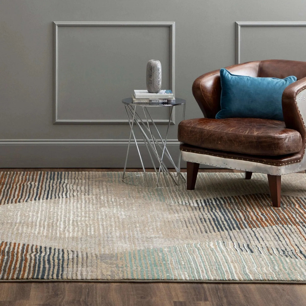 Epiphany 92205 4545 Precarious Stria Frost Grey Rug