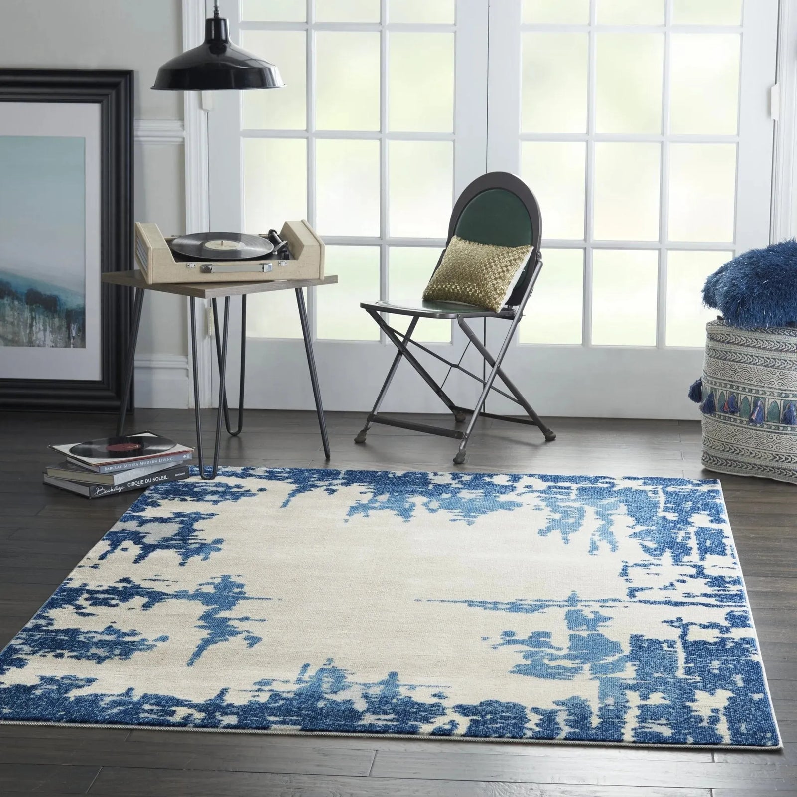 Etchings ETC04 Ivory/Blue Rug