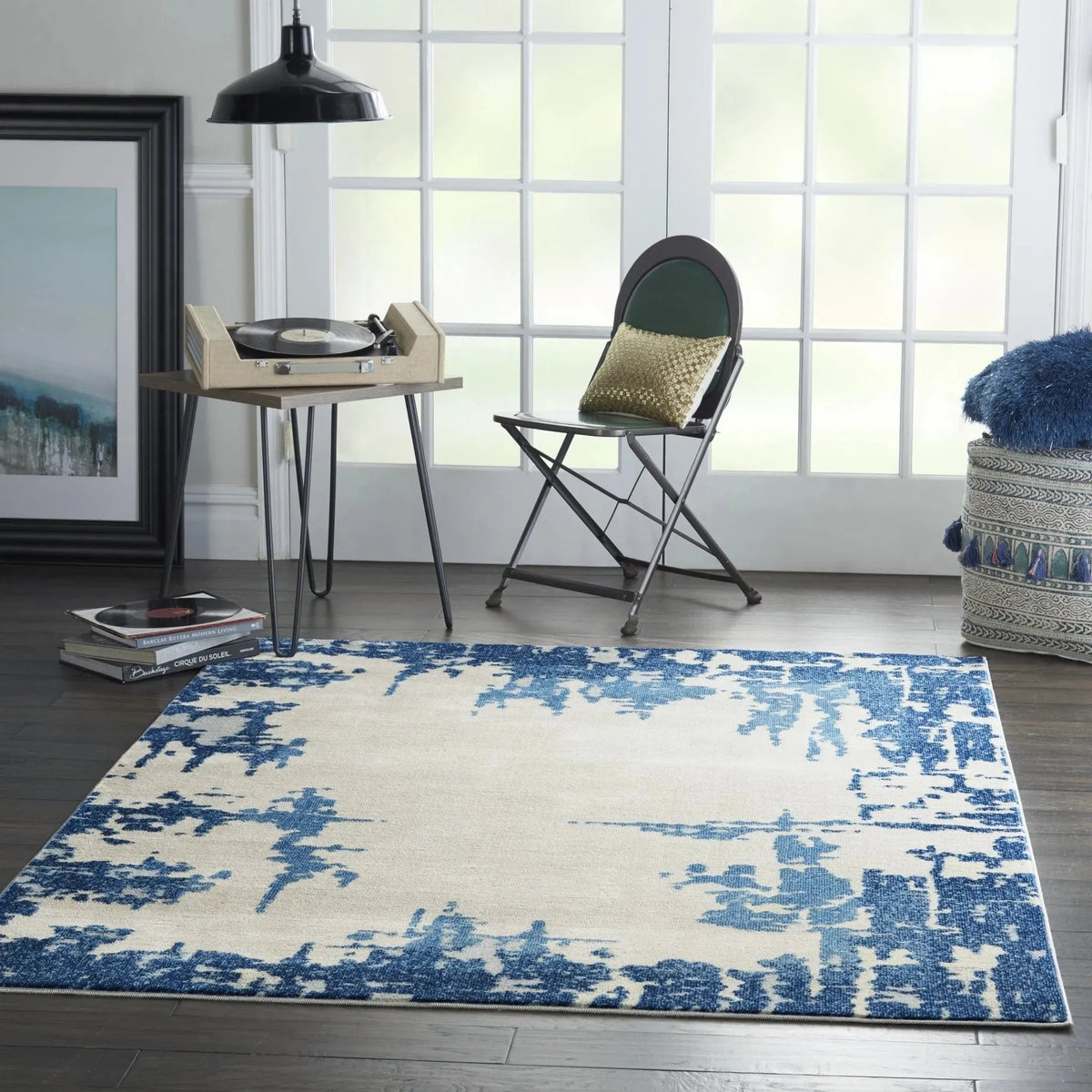 Etchings ETC04 Ivory/Blue Rug