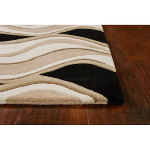 Eternity 1071 Waves Black/Beige Rug