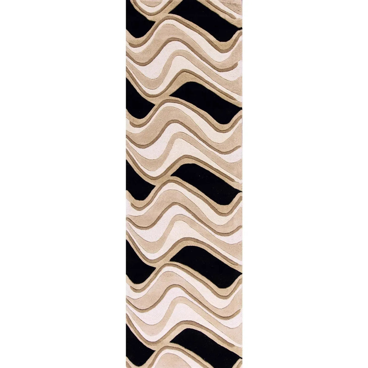 Eternity 1071 Waves Black/Beige Rug
