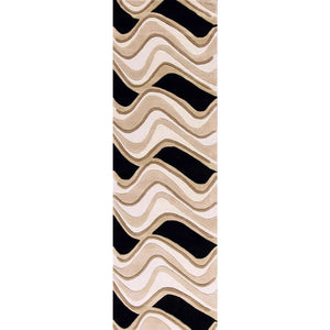 Eternity 1071 Waves Black/Beige Rug