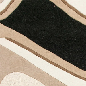 Eternity 1071 Waves Black/Beige Rug