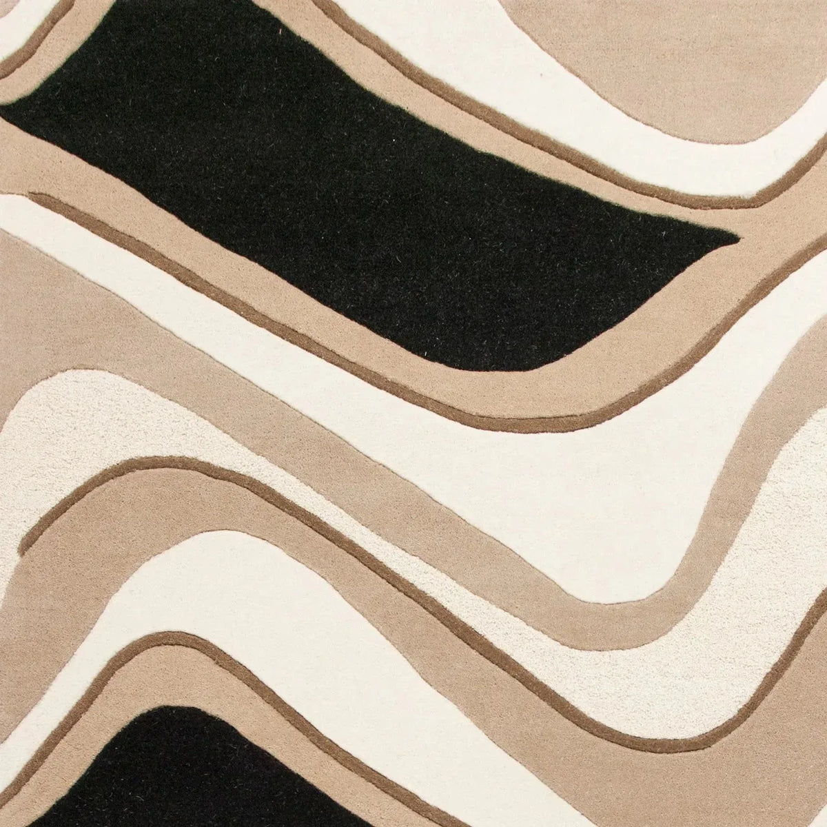 Eternity 1071 Waves Black/Beige Rug