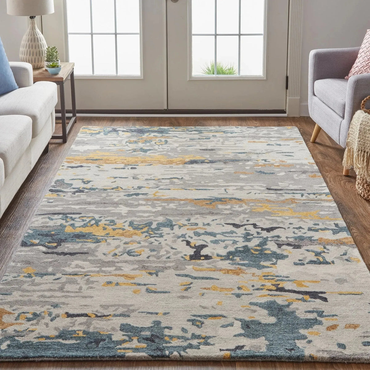Everley EVE8644F Gray/Yellow Rug