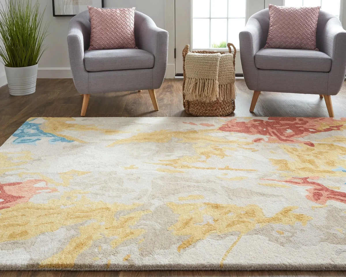 Everley EVE8646F Ivory/Yellow Rug