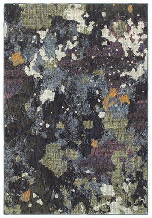 Evolution 8029A Navy/ Green Rug