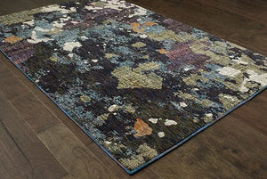 Evolution 8029A Navy/ Green Rug
