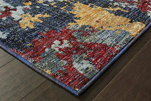 Evolution 8036C Blue/ Red Rug