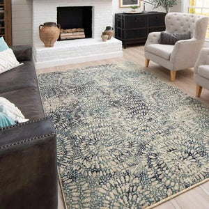 Expressions Imprinted Blooms Aqua by Scott Living 91671 60110 Rug