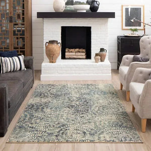 Expressions Imprinted Blooms Aqua by Scott Living 91671 60110 Rug