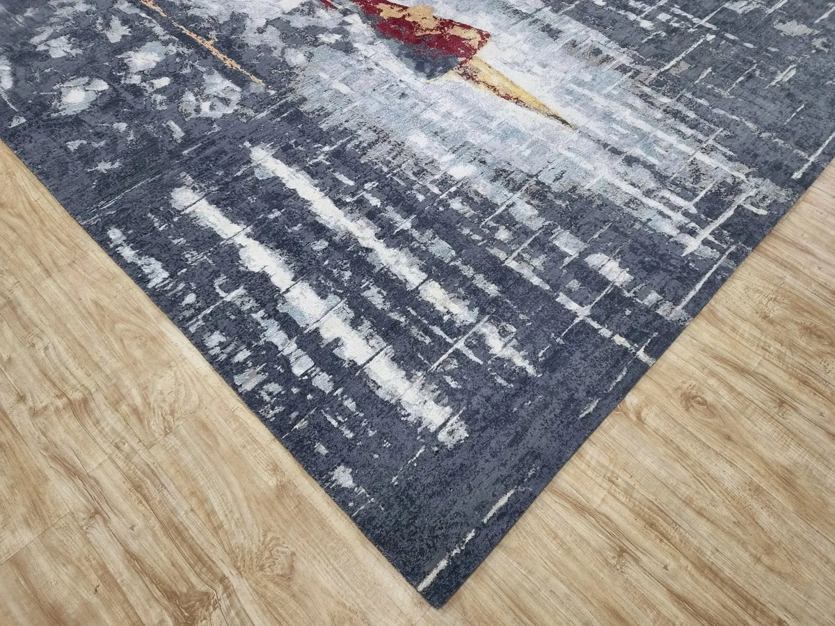 Faire 5029 Dark Grey/Red Rug