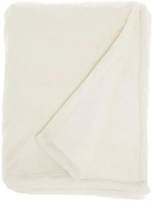 Faux Fur AP102 Ivory Throw Blanket