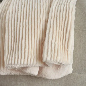 Faux Fur RD639 Ivory Throw Blanket